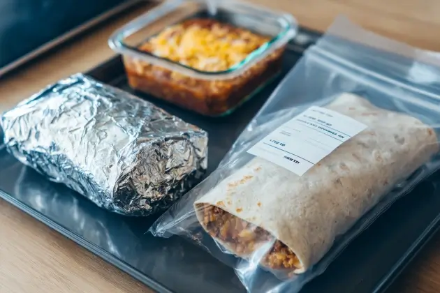 Freezer-friendly and baked versions of high-protein breakfast burritos